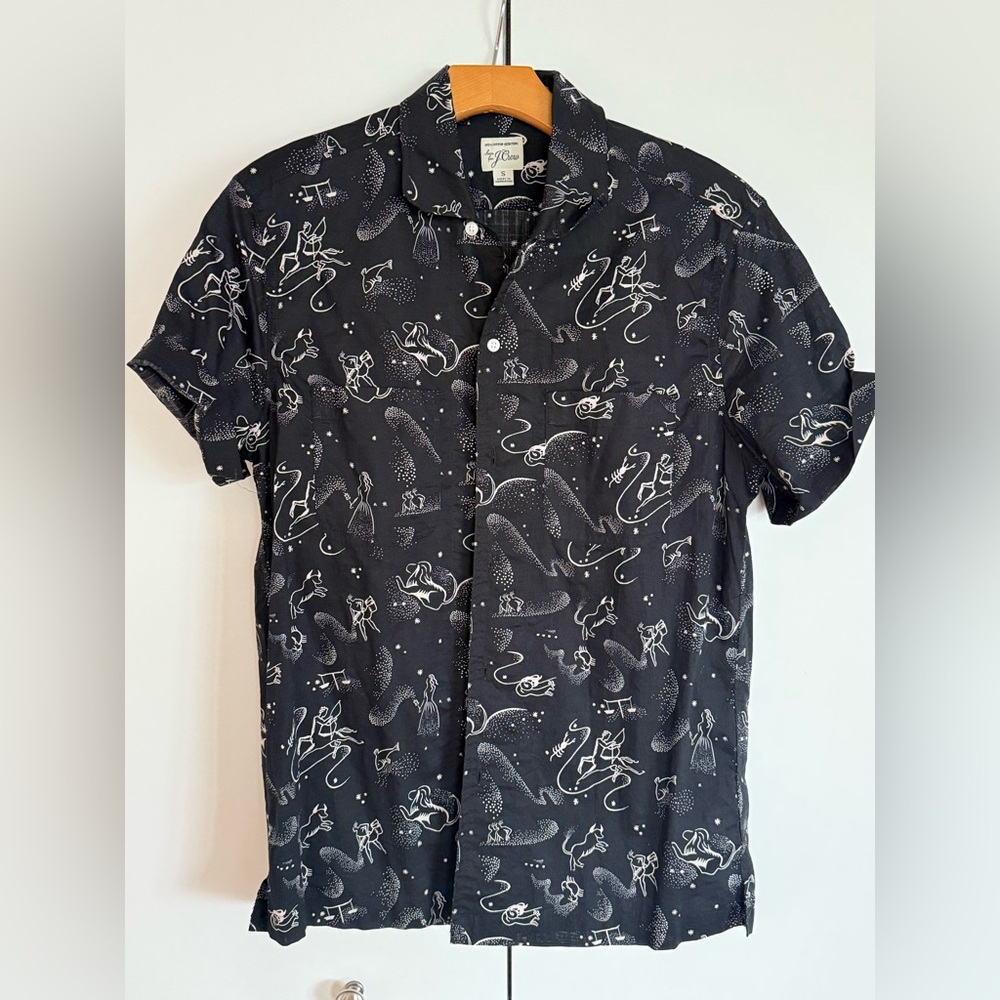 J. Crew Black camp shirt. Never worn brand new